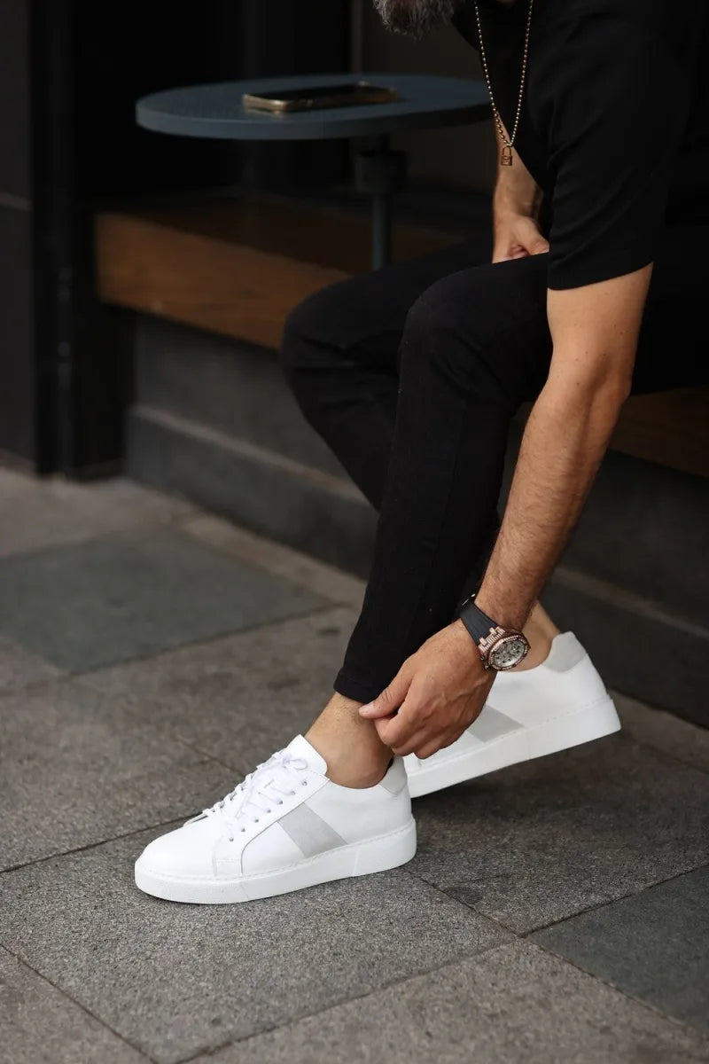 So - beyaz deri sneakers erkek ayakkabı 30