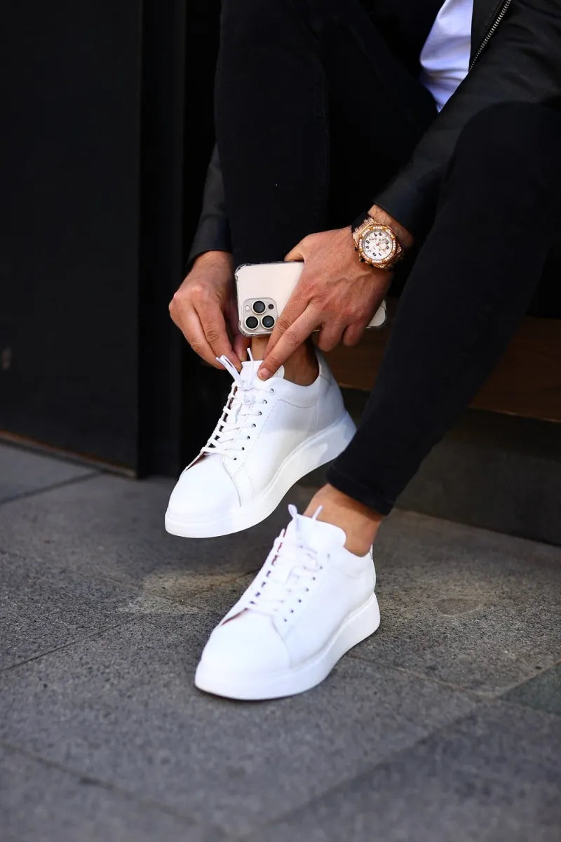 So - beyaz deri sneakers erkek ayakkabı 35