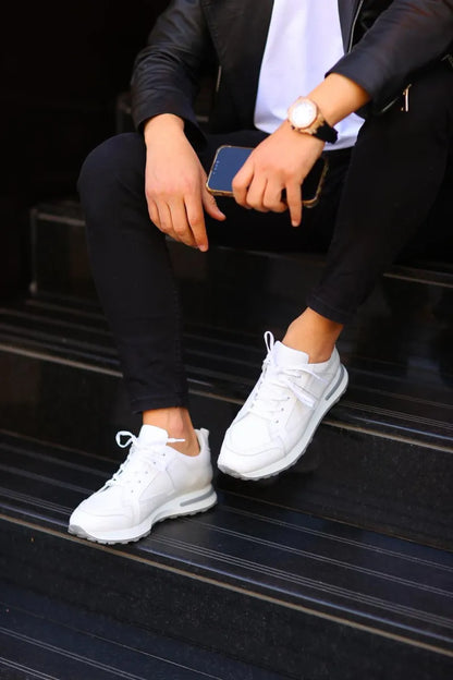 So - beyaz deri spor erkek ayakkabı 91