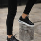 So - siyah rugan bağcıklı sneakers erkek ayakkabı