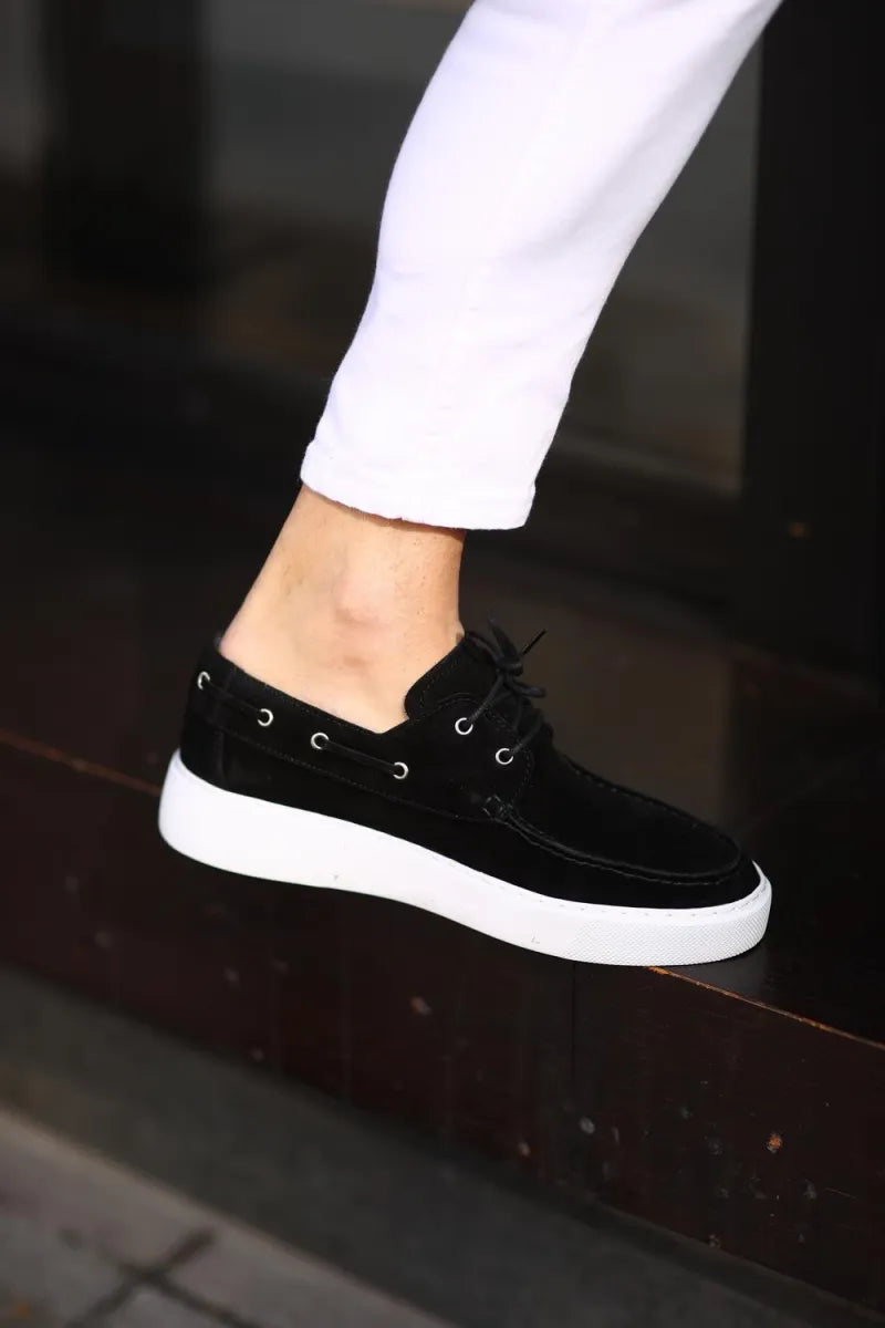 So- siyah süet bağcıklı sneakers erkek ayakkabı 110