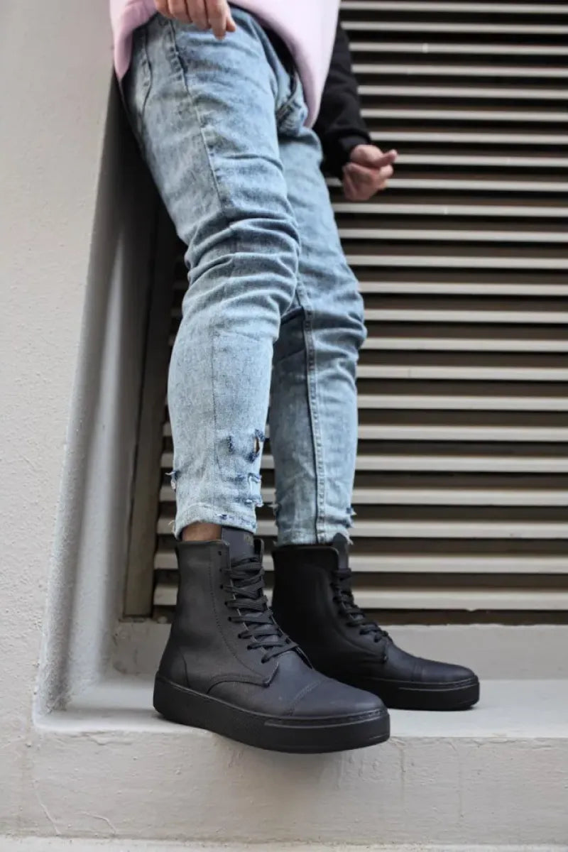 Man > shoes boots kn- spor bot 022 siyah (siyah taban)