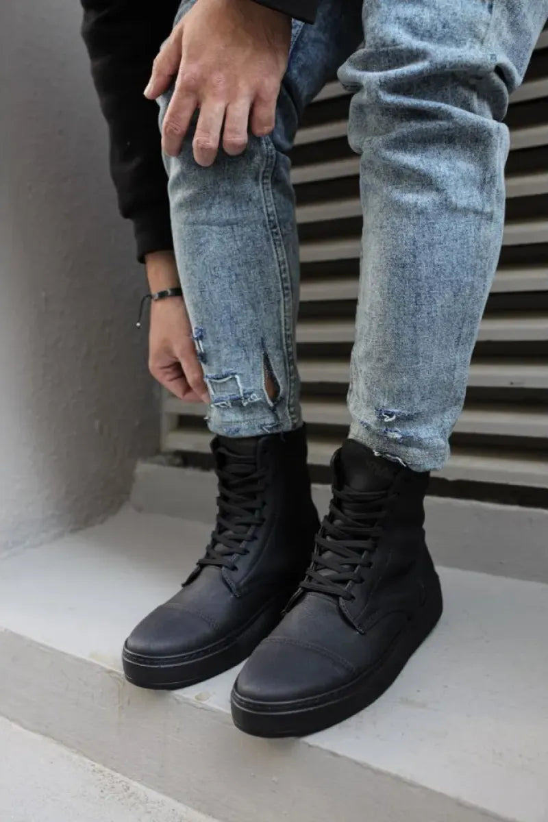 Man > shoes boots kn- spor bot 022 siyah (siyah taban)
