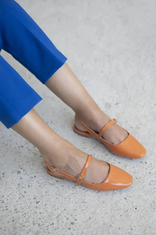 St- afra kadın topuklu rugan ayakkabı oranj / women > shoes > sandals