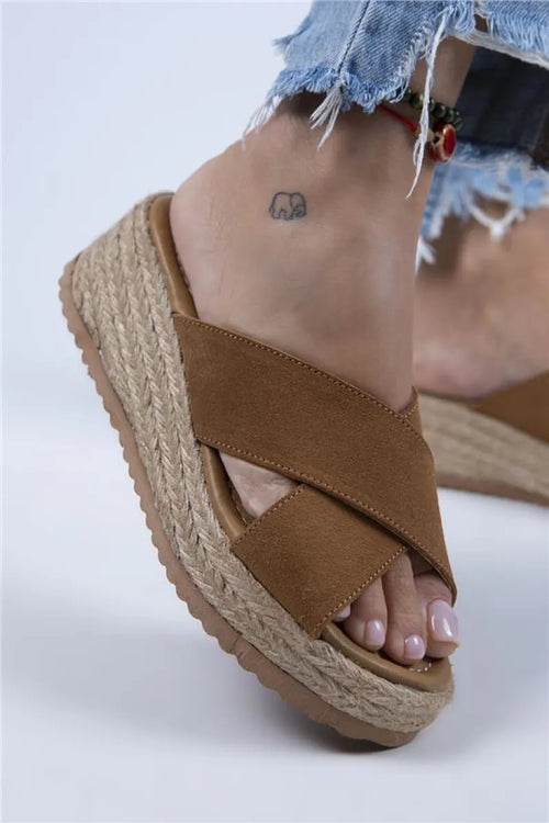 Mj-tegan Ženske Originalna Koža Dvostruki pojas križnih papuča taba Antilop Papuča