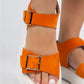 Mj vena kadın hakiki deri tokalı turuncu sandalet / women> shoes> sandals