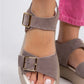 Mj- vena kadın hakiki deri tokalı vizon sandalet / women > shoes > sandals