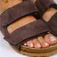 Mj- vina kadın hakiki deri cırtlı kahverengi terlik / women > shoes > slippers