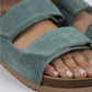 Mj- vina kadın hakiki deri çift cırtlı mint yeşili terlik / women > shoes >