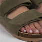 Mj- vina kadın hakiki deri cırtlı çağla yeşili terlik / women > shoes > slippers