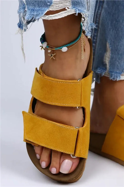 Mj- vina Women Original Leather Yellow Slipper with Crafts