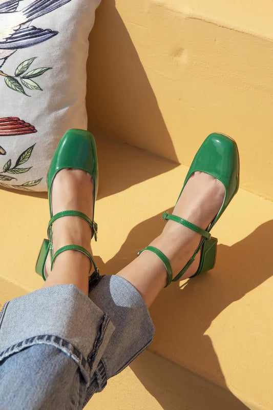 Women > shoes sandals st- viola kadın topuklu rugan ayakkabı yeşil