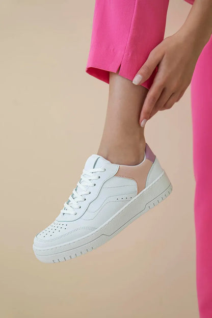 Women > shoes sport st- wantt kadın deri spor ayakkabı beyaz-lila