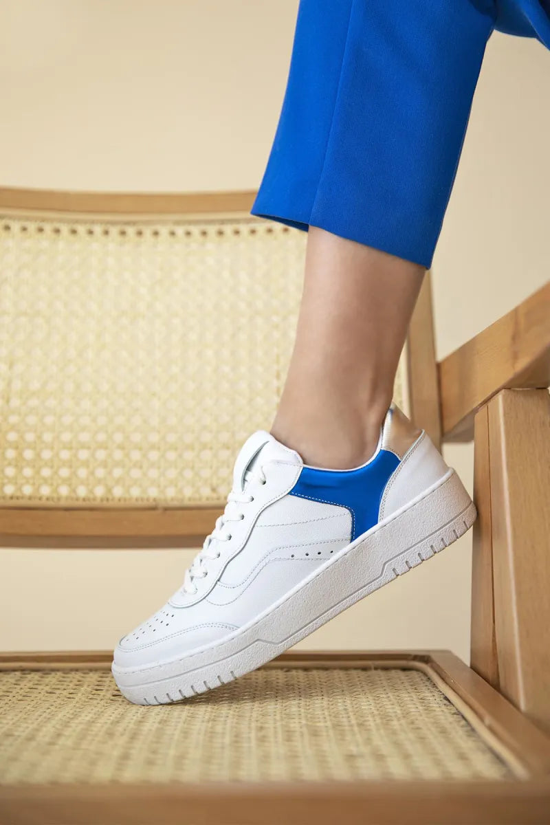 Women > shoes sport st- wantt kadın deri spor ayakkabı beyaz-mavi