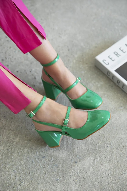 Women > shoes sandals st- wesley kadın topuklu rugan ayakkabı yeşil