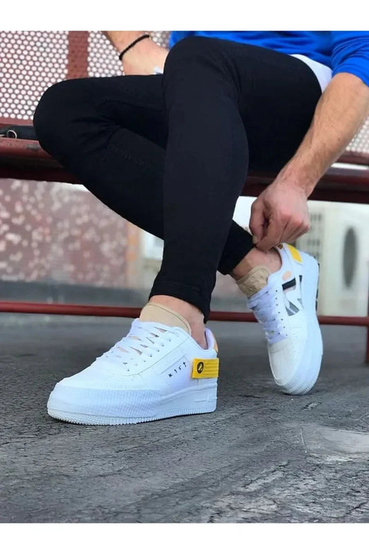 Co- wg201 beyaz sarı erkek günlük ayakkabı