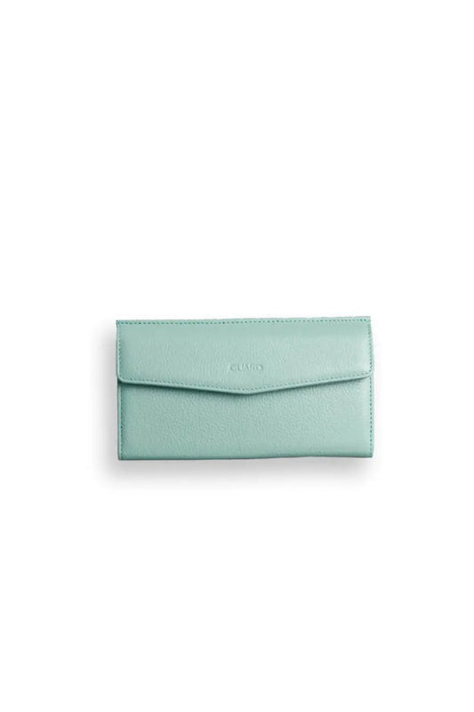 Accessories > wallet gd- su yeşili telefon girişli deri bayan cüzdanı