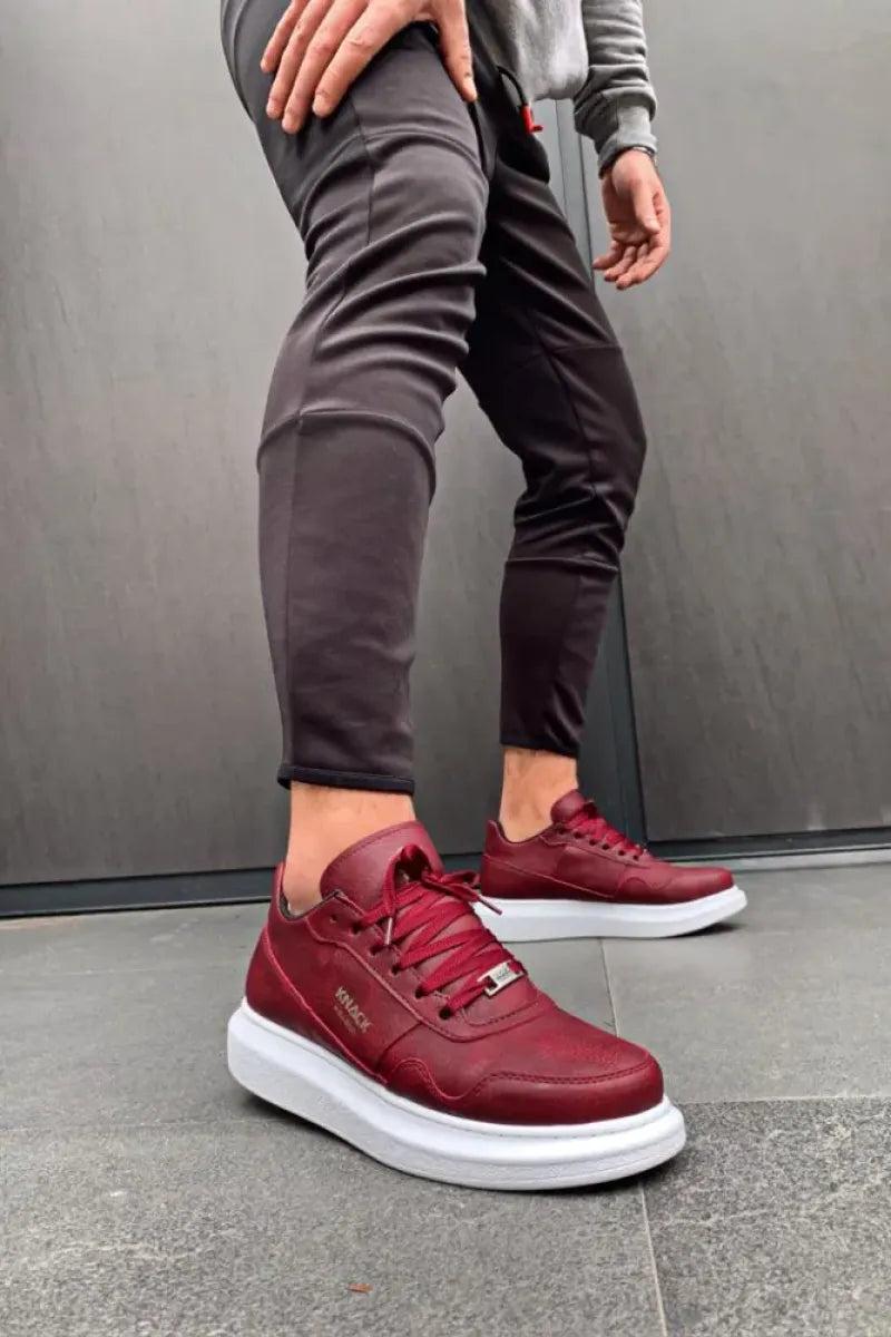 Man > shoes sneakers kn- yüksek taban günlük ayakkabı 040 bordo