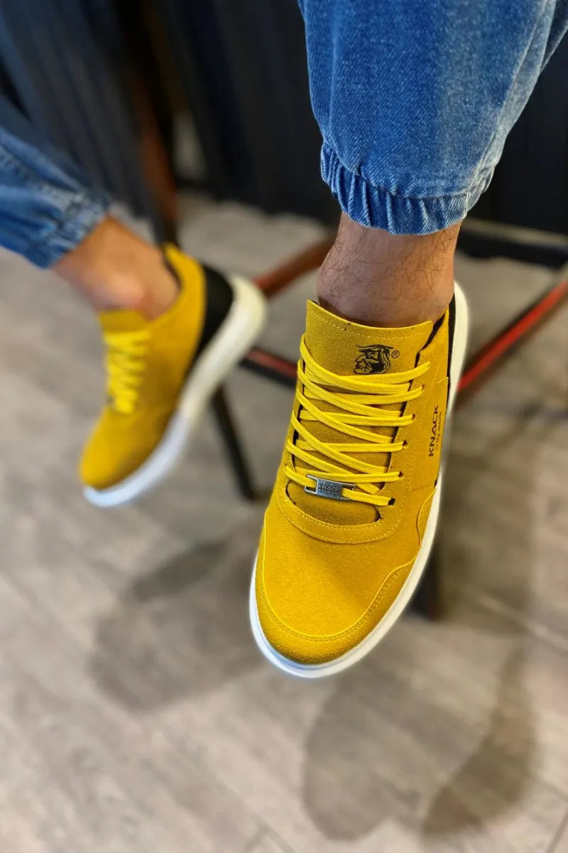 Kn- yüksek taban günlük süet ayakkabı 040 sarı