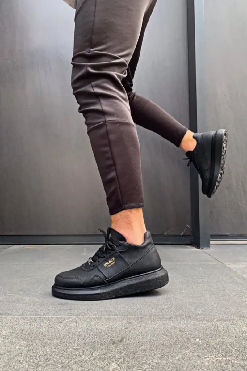Man > shoes sneakers kn- yüksek taban günlük ayakkabı 040 siyah (siyah taban)