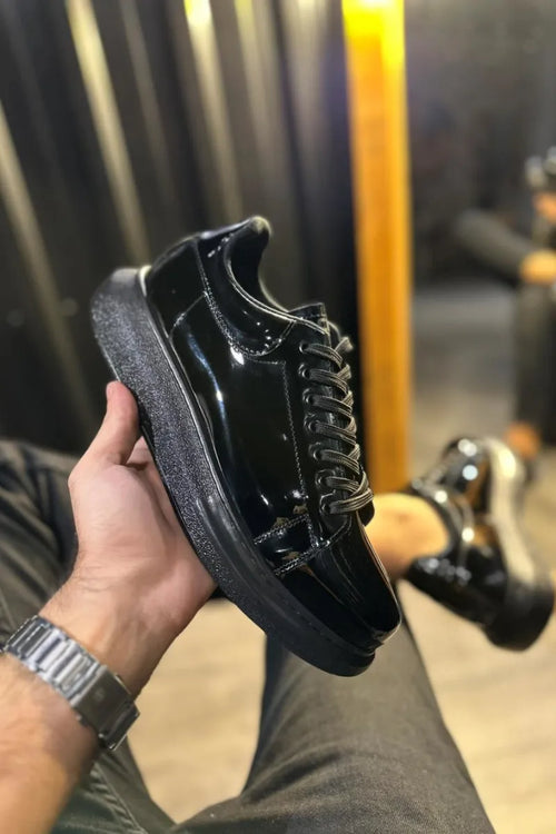 Kn- High Base Daily Shoes 044 Zwart Patent (zwarte basis)