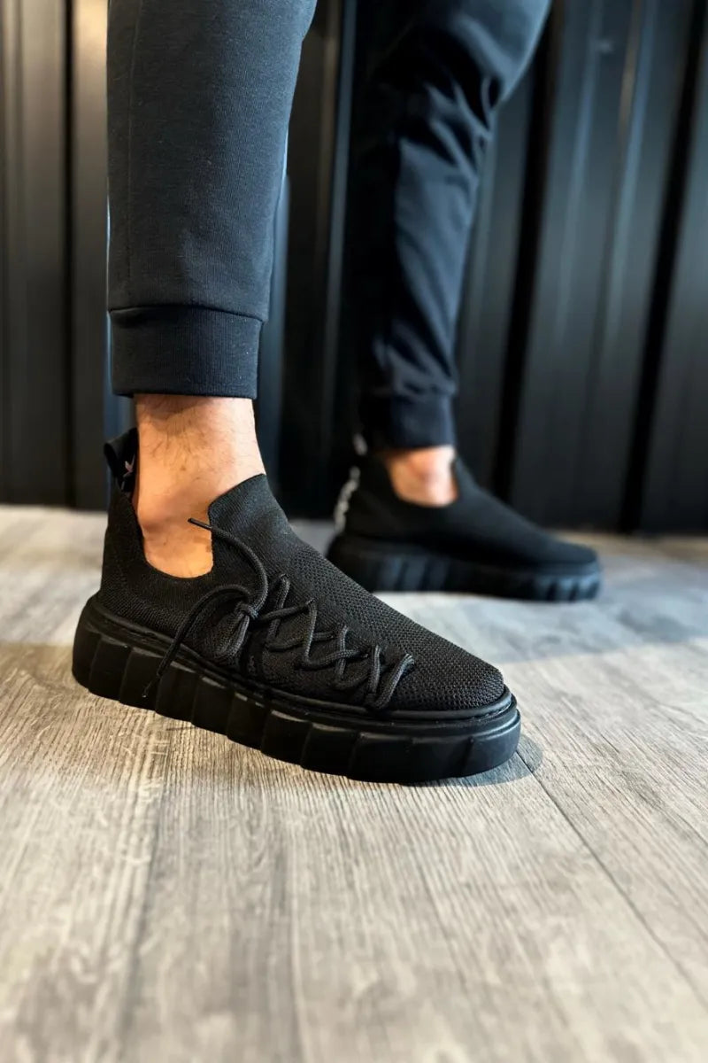 Man > shoes sneakers kn- yüksek taban günlük ayakkabı 1025 siyah (siyah taban)