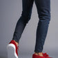 Kn- yüksek taban mevsimlik keten ayakkabı 009 kırmızı / man > shoes > sneakers