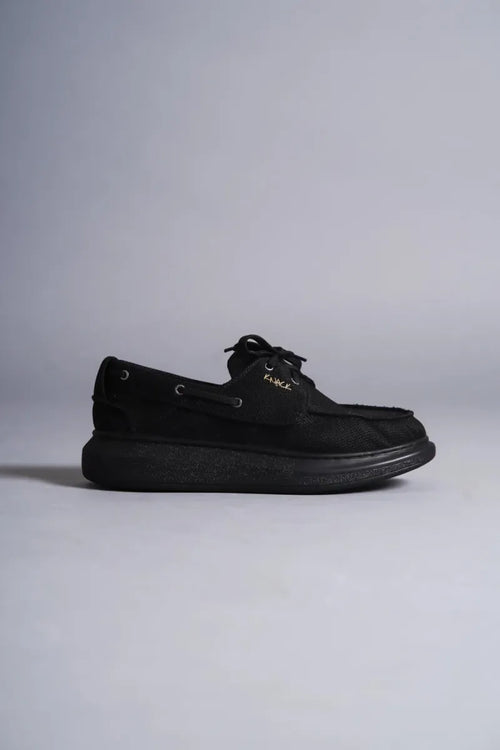 KN- High base seasonal linen shoes 009 black (black base)