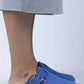 Mj zeta kadın hakiki deri kemerli tokalı mavi - gold terlik / women > shoes >