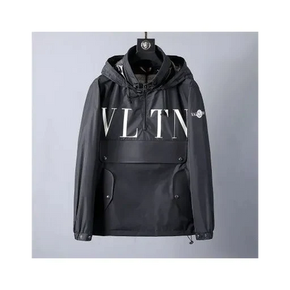 Vltn mens navy blue hooded waterproof raincoat-869124 / erkek > giyim > trençkot